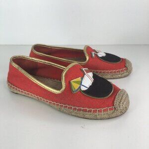 Tory Burch Coconut Linen Espadrille Flats  Size 6